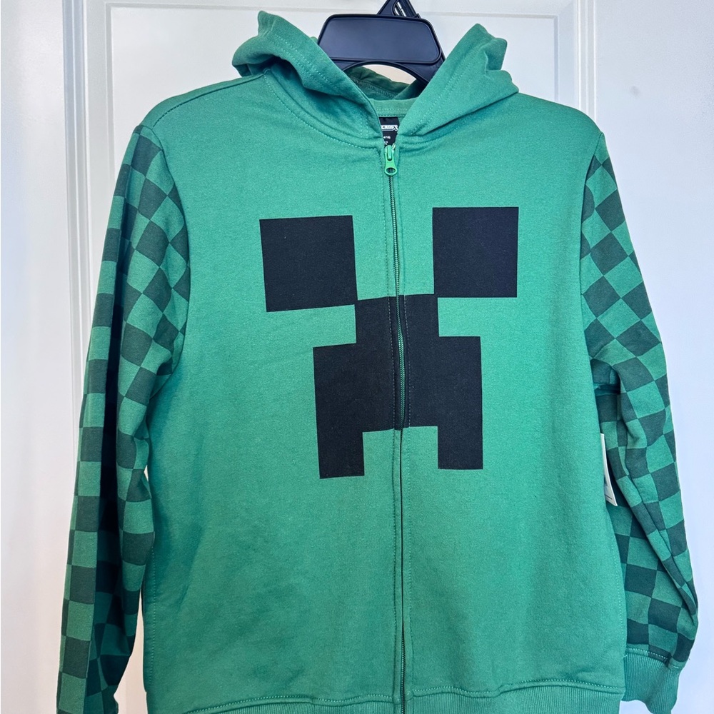 Minecraft Creeper Kids Hoodie full zip 14/16 XL new with tags!
